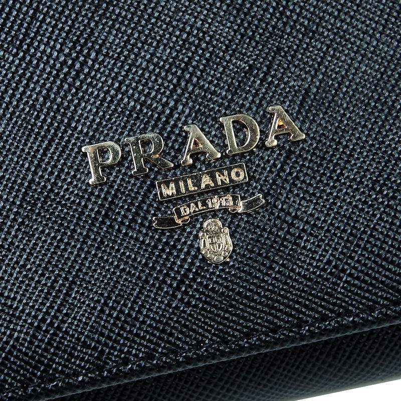 Knockoff Prada Real Leather Wallet 1137 black - Click Image to Close